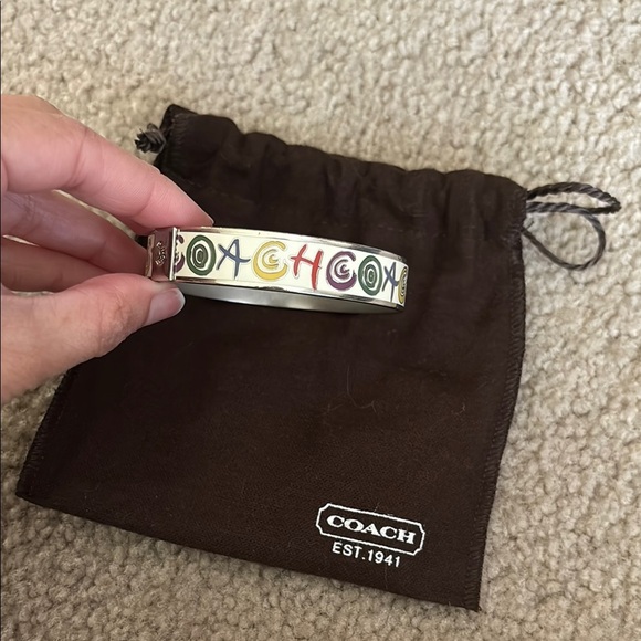 Coach Multicolor Logo Bangle Bracelet - Picture 1 of 7